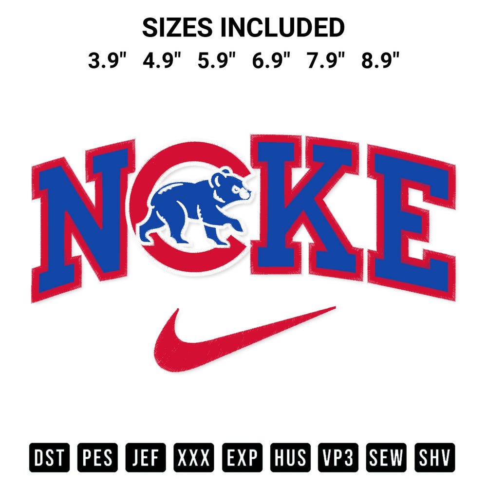 Discover the perfect addition to your crafting collection: Nike Chicago Cubs Alternate Embroidery Design embroidery file. Instantly available at Designspacks.com. Available sizes: 3.9", 4.9", 5.9", 6.9", 7.9", 8.9".