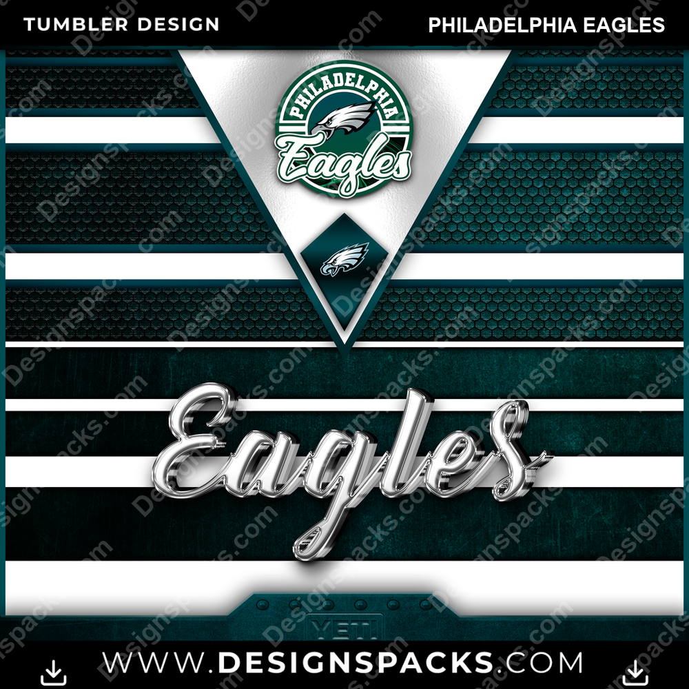 Football YETI Philadelphia Eagles Tumbler Digital Wrap Design