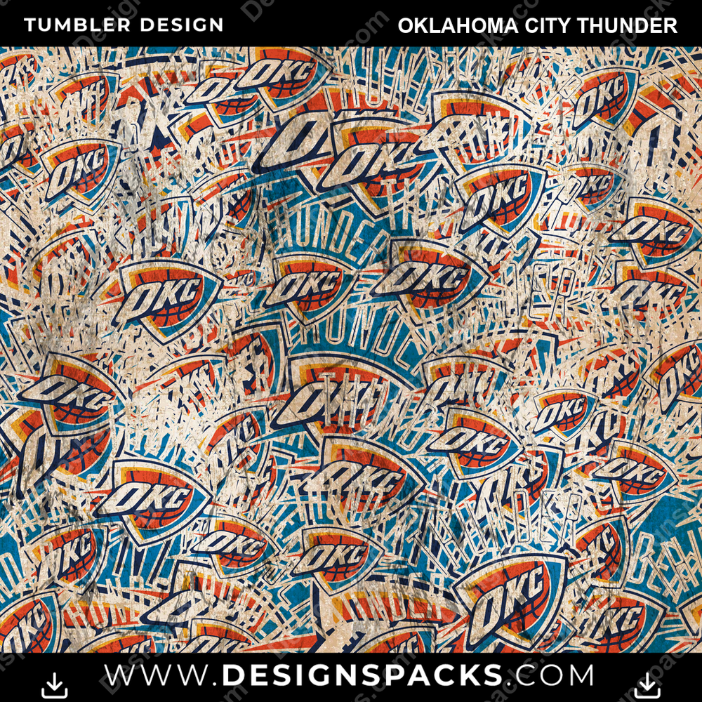 Basketball Logo BG Oklahoma City Thunder Tumbler Digital Wrap Design