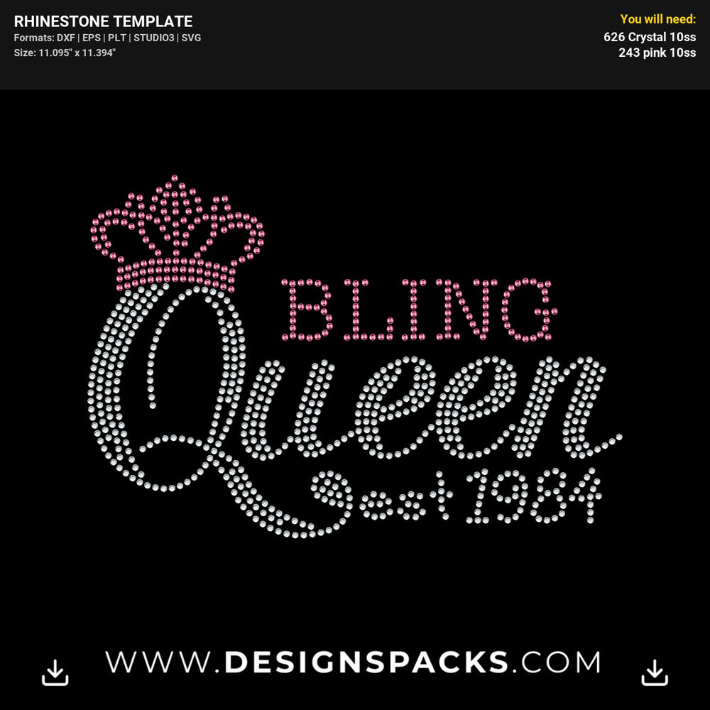 Bling Queen Bundle Updated Rhinestone Digital Template