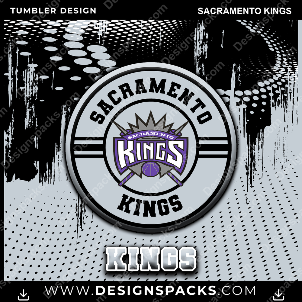 Basketball Dot Logo Sacramento Kings Tumbler Digital Wrap Design