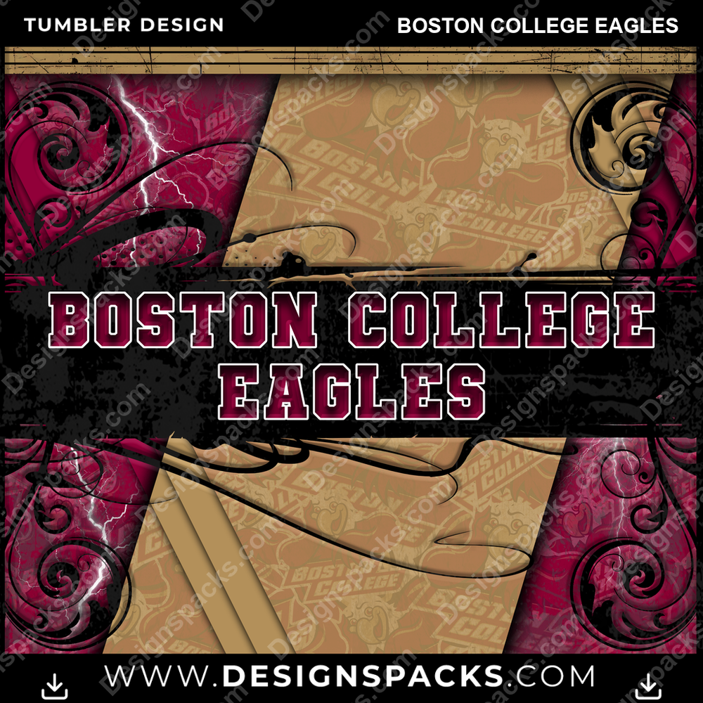 College Sport Elegant Boston Eagles Tumbler Digital Wrap Design