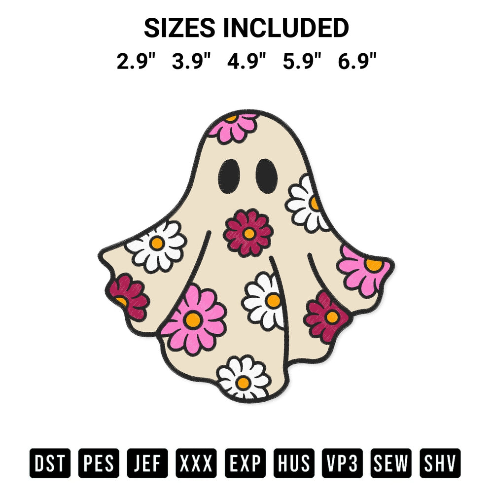 Looking for the perfect pattern? Download the Floral Ghost Embroidery Design embroidery design today at Designspacks.com. Crisp, clean stitching guaranteed. Available sizes: 2.9", 3.9", 4.9", 5.9", 6.9".