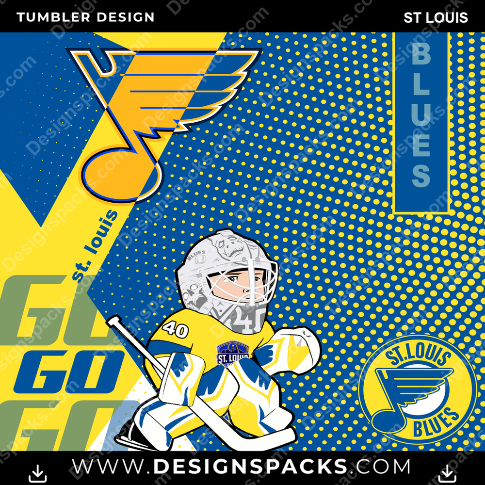 Ice Hockey GO St Louis Tumbler Digital Wrap Design