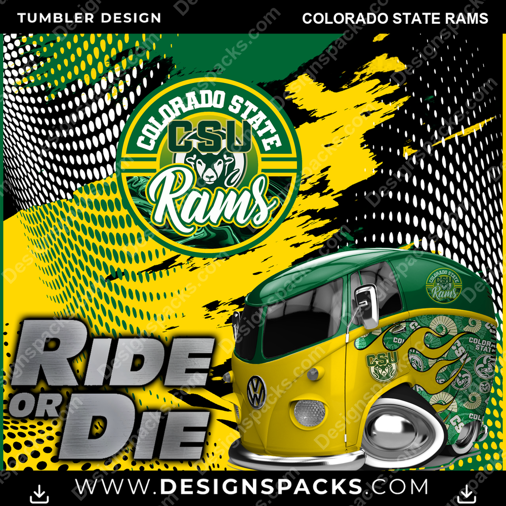 College Sport Ride or Die Colorado State Rams NCAA Tumbler Digital Wrap Design Download