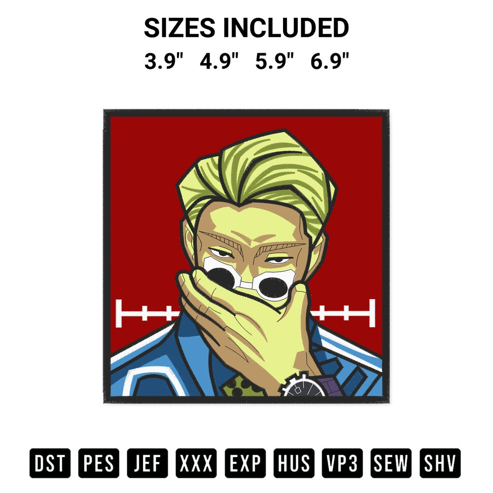 Elevate your next project with our Nanami Kento Jujutsu Kaisen Embroidery Design embroidery file. Shop high-quality digital patterns instantly at Designspacks.com. Available sizes: 3.9", 4.9", 5.9", 6.9".