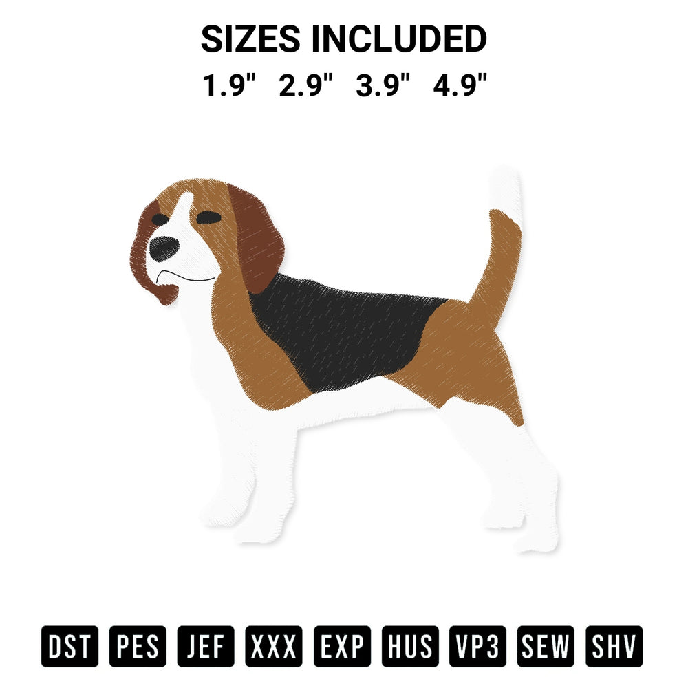 Transform your fabrics with the Beagle Dog Embroidery Design embroidery design. Instant access to premium digitized patterns at Designspacks.com. Available sizes: 1.9", 2.9", 3.9", 4.9".
