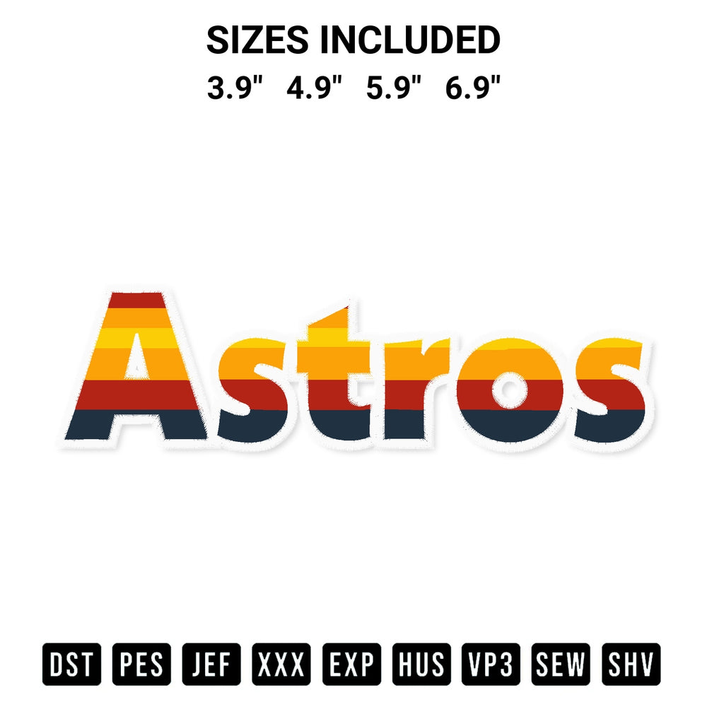 Create amazing crafts with the Houston Astros Rainbow Embroidery Design embroidery file. High-quality digital download from Designspacks.com, perfect for beginners and pros. Available sizes: 3.9", 4.9", 5.9", 6.9".