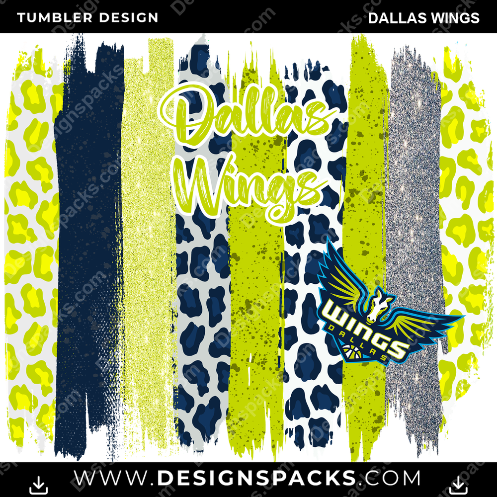 Basketball Brush Strokes Dallas Wings Tumbler Digital Wrap Design