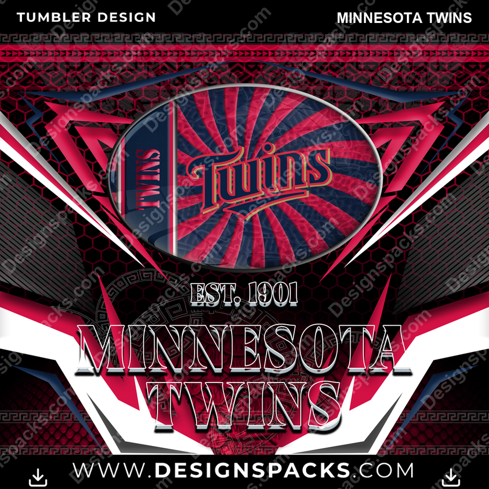 Baseball Tribal Minnesota Twins Tumbler Digital Wrap Design