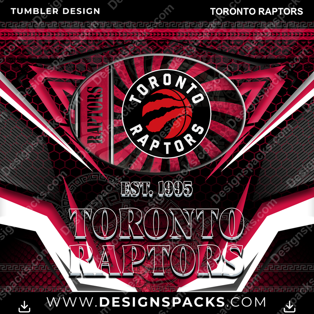 Basketball Tribal Toronto Raptors Tumbler Digital Wrap Design