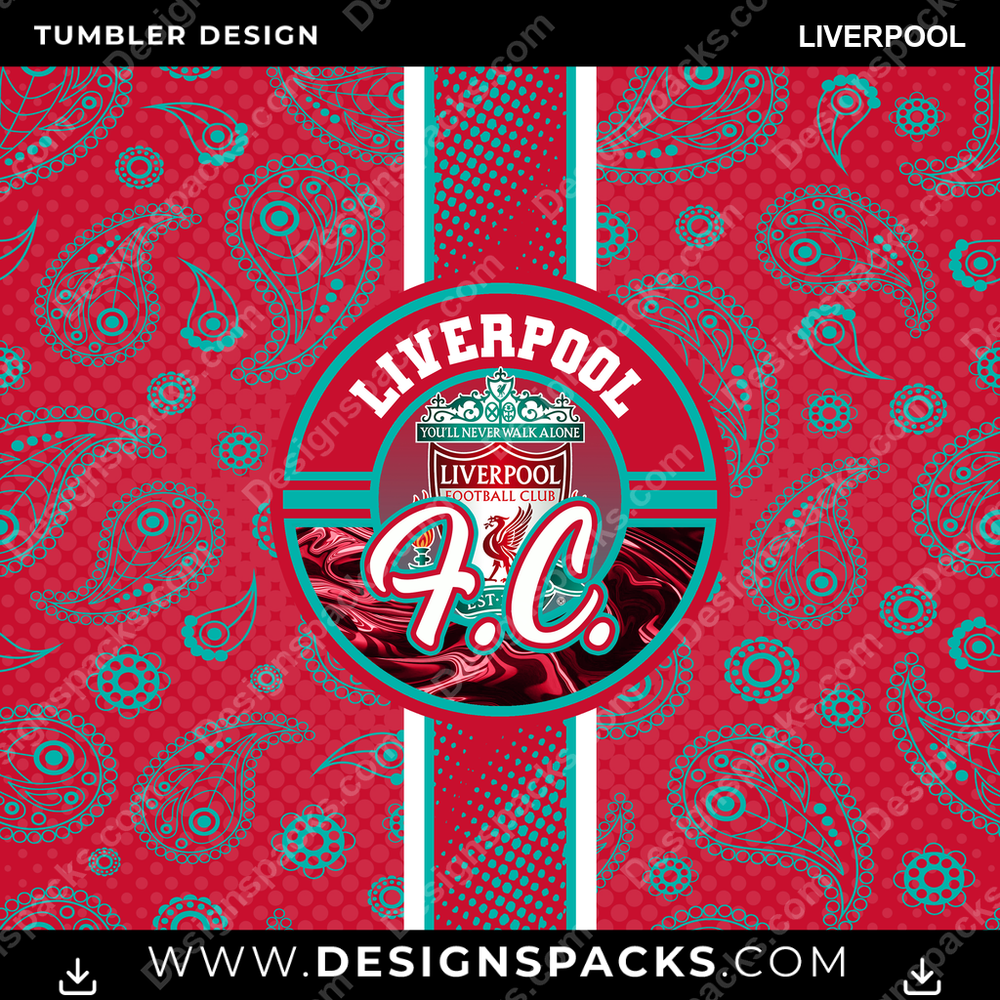 Soccer UK Handkerchief Liverpool Tumbler Digital Wrap Design
