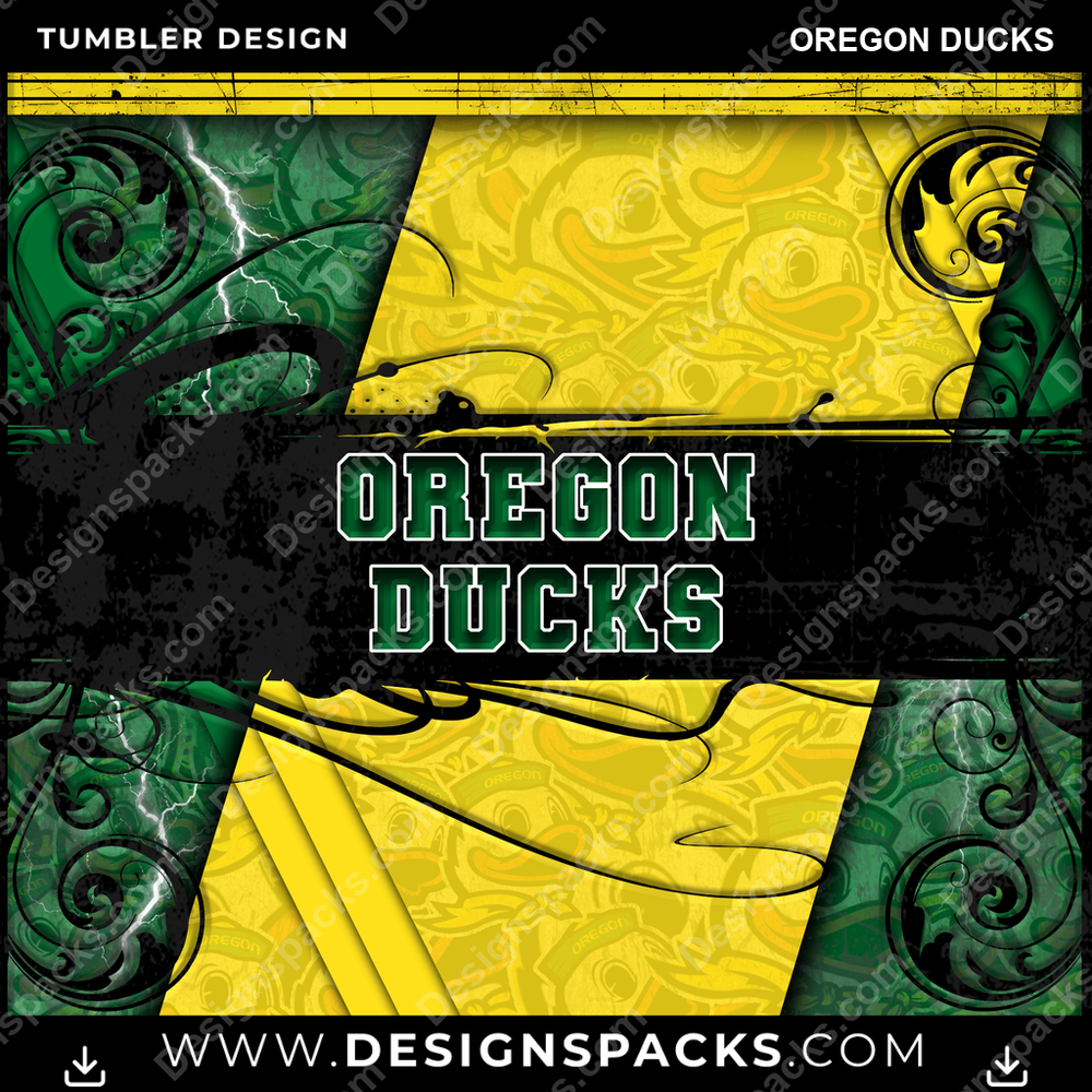 College Sport Elegant Oregon Ducks Tumbler Digital Wrap Design