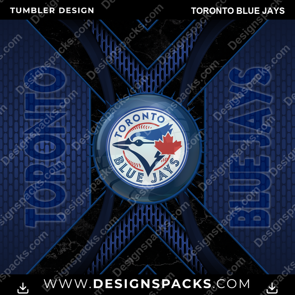 Baseball Metal Grating Toronto Blue Jays Tumbler Digital Wrap Design