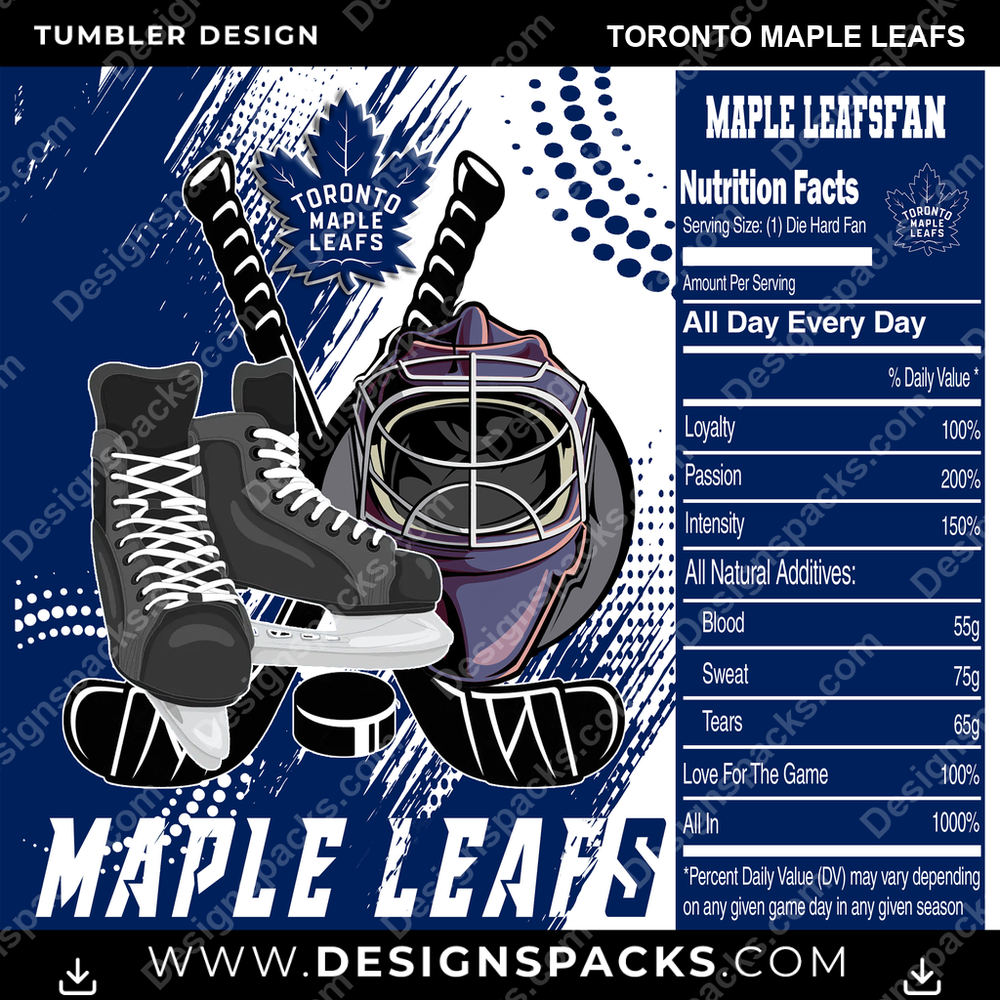 Ice Hockey Team Fan Toronto Maple Leafs Tumbler Digital Wrap Design