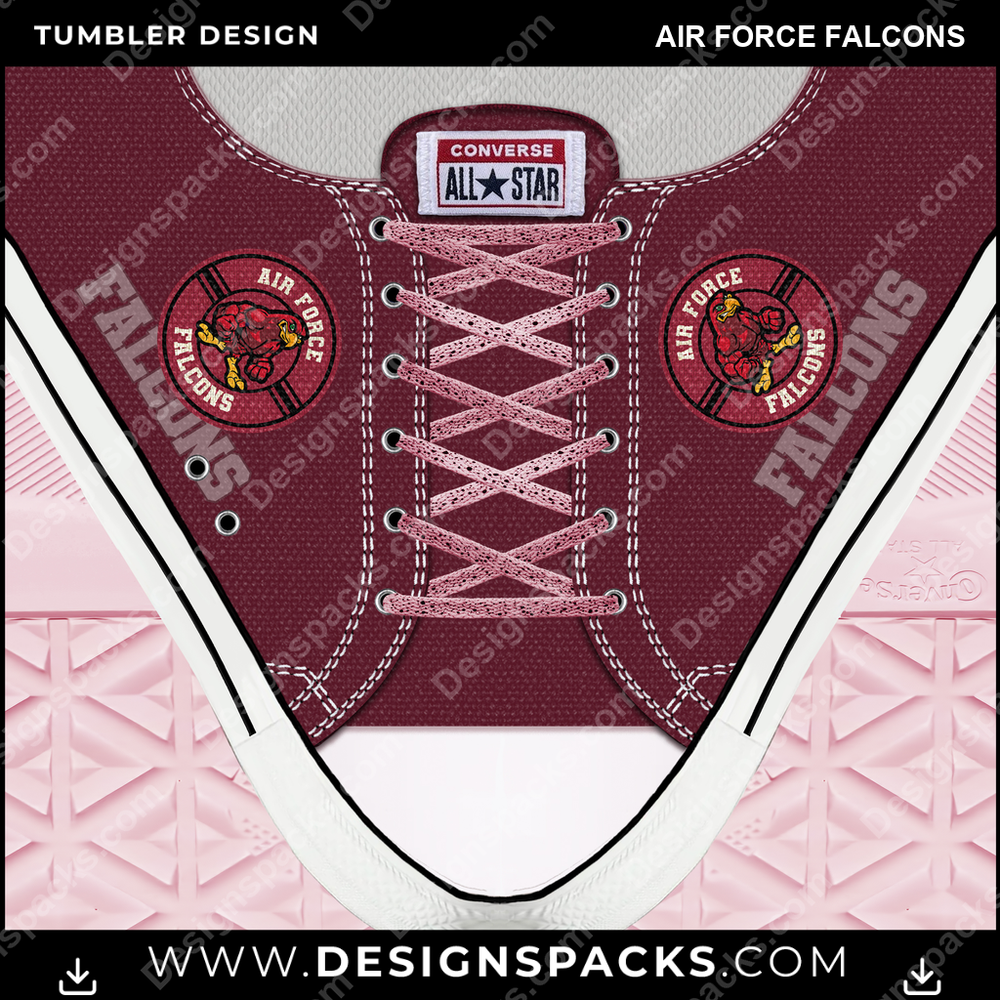College Sport Converse Air Force Falcons Tumbler Digital Wrap Design