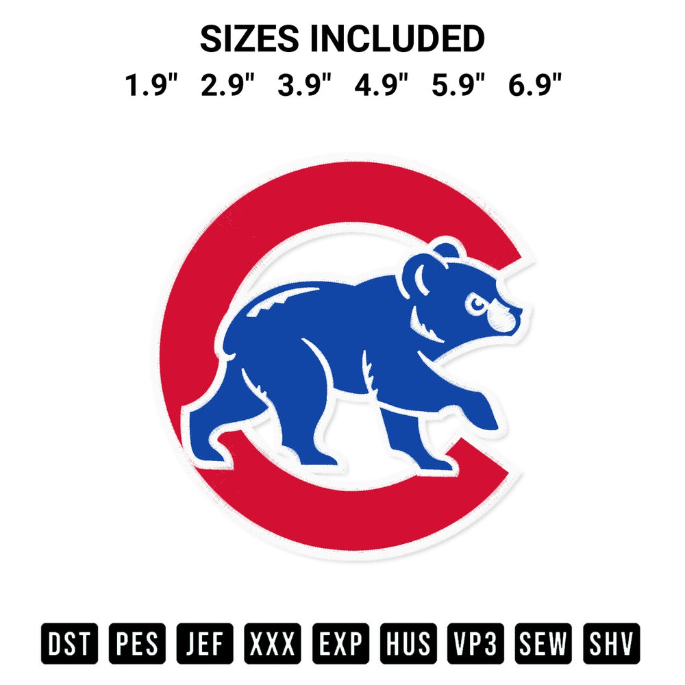 Add a unique touch to your apparel with the Chicago Cubs Alternate Embroidery Design embroidery file. Premium instant download available now on Designspacks.com. Available sizes: 1.9", 2.9", 3.9", 4.9", 5.9", 6.9".