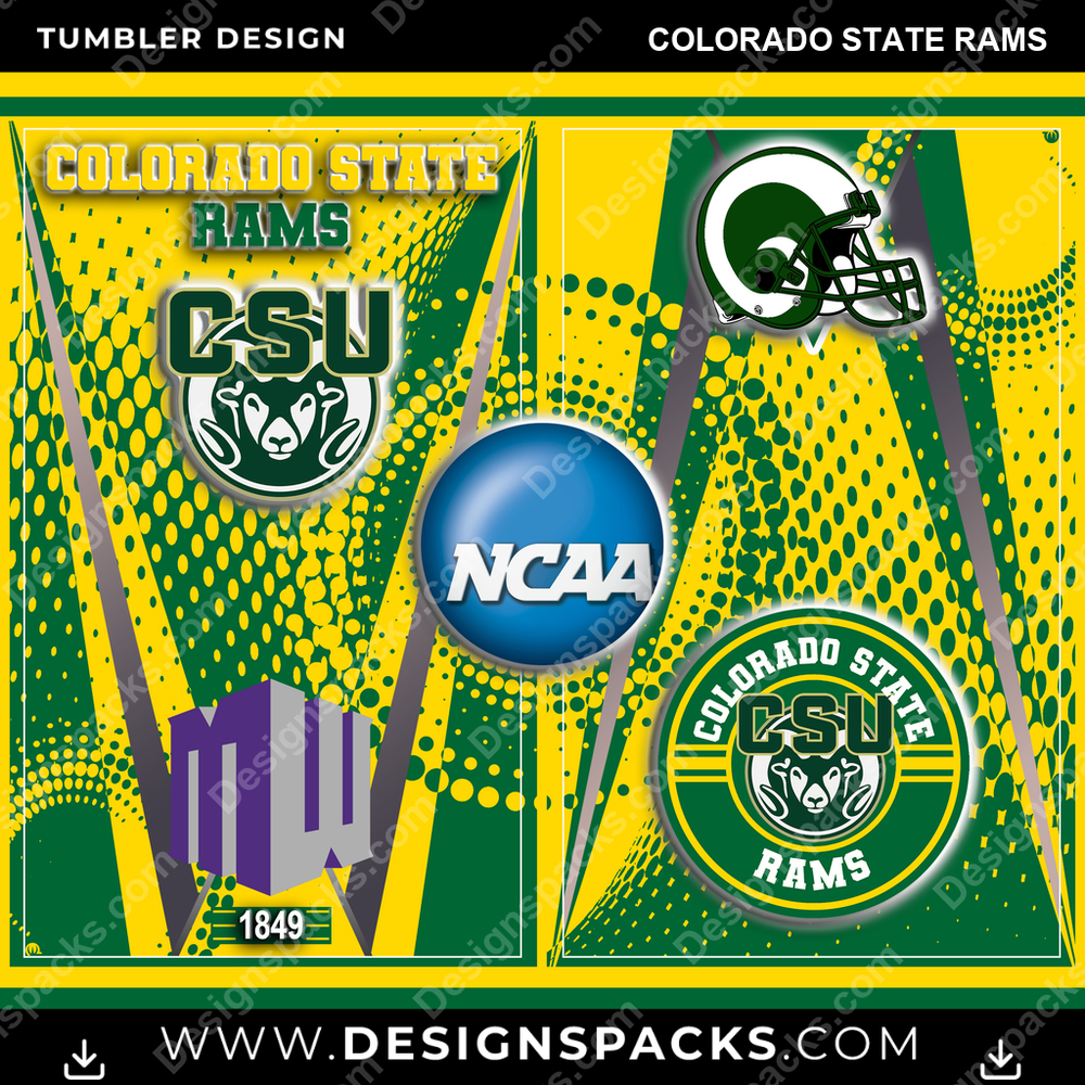 College Sport Team Logo Colorado State Rams NCAA College Sport Tumbler Digital Wrap Design Download