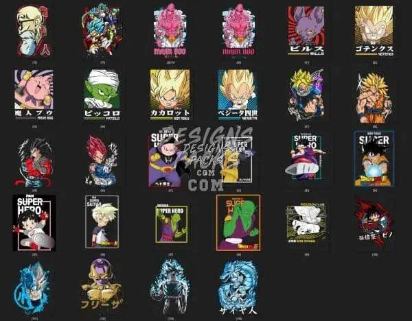161 Dragon ball Anime Designs Bundle PNG