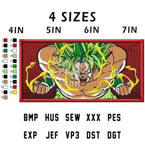 Dragon Ball Broly Anime Embroidery Design