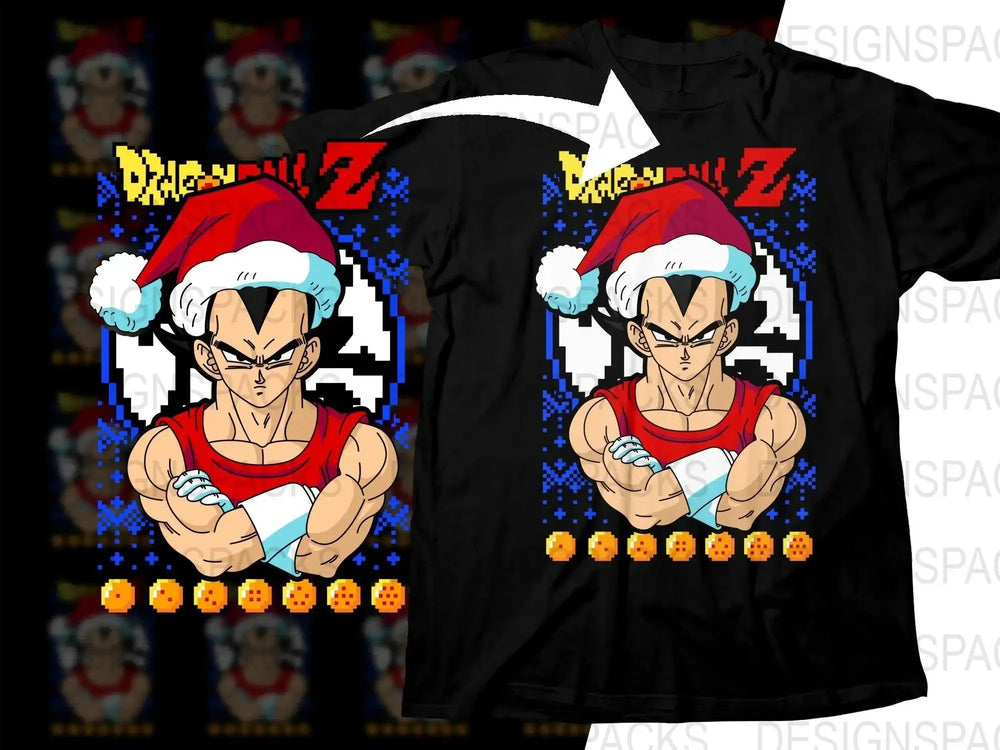 Dragon Ball Z Vegeta Christmas Santa Hat Png Digital Download