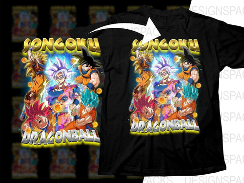 Dragonball Goku Transformations Bootleg Png Digital Download