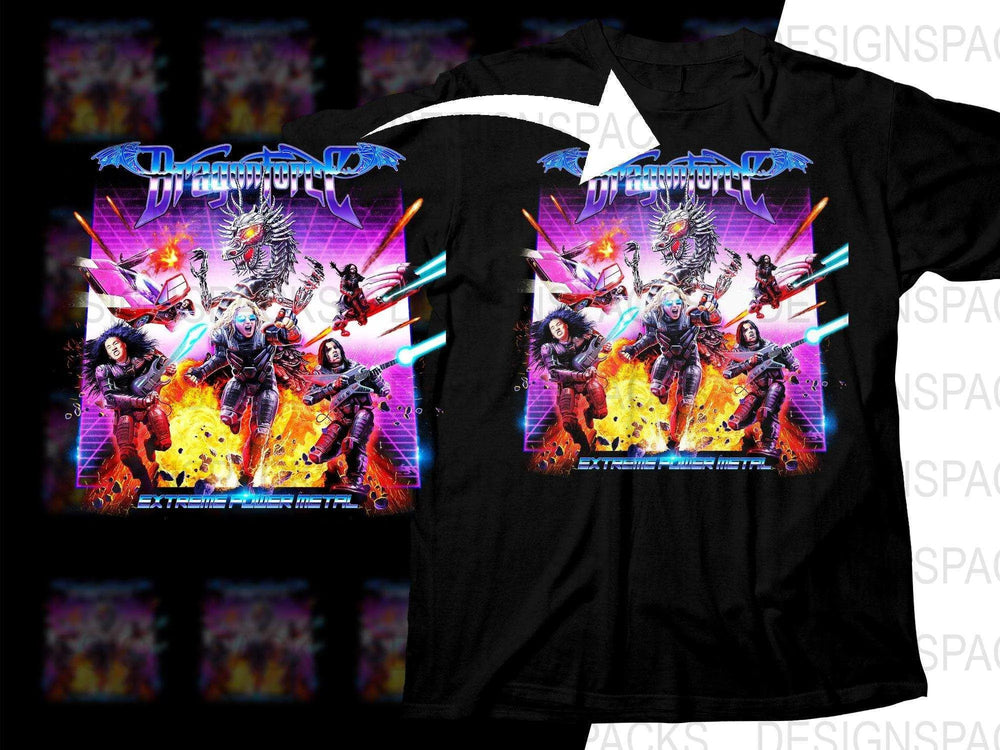 Dragonforce Extreme Power Metal Album Cover Rock Band Artistic Png Halftone Digital Download