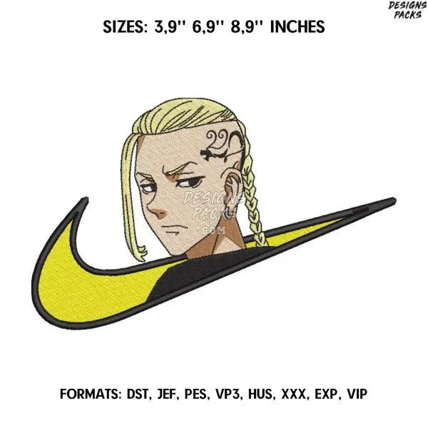 Draken Embroidery Design File/ Tokyo Revengers Anime Embroidery Design/ Machine  Design Pes Dst. Nike Doraken embroidery