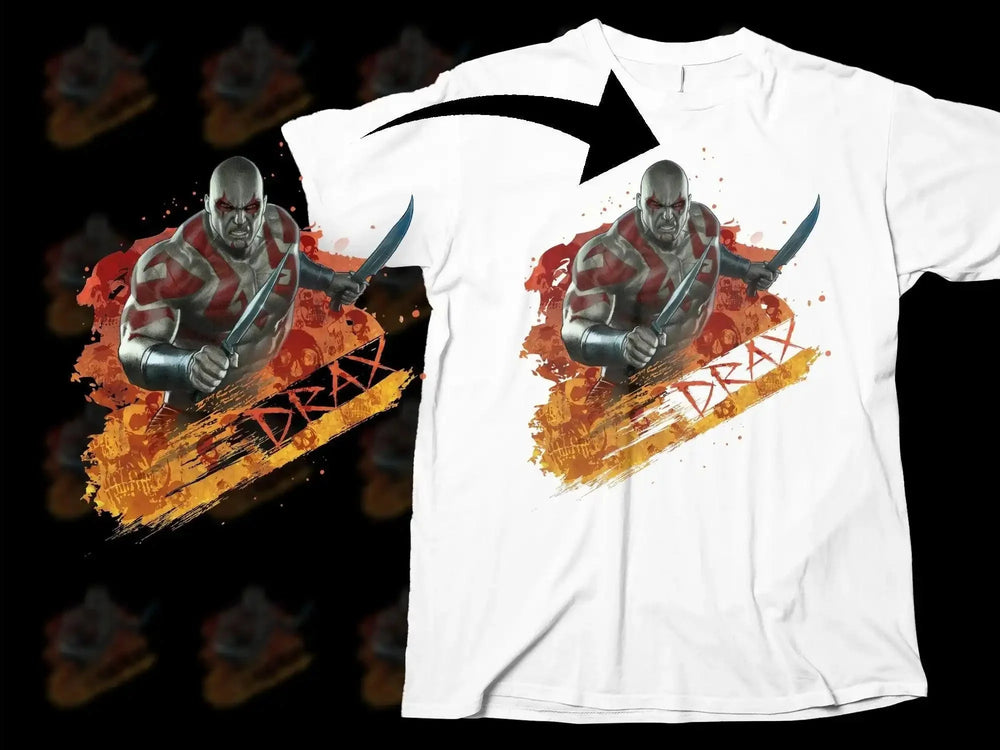 Drax Powerful Stance Unique Graphic Art Png Digital Download