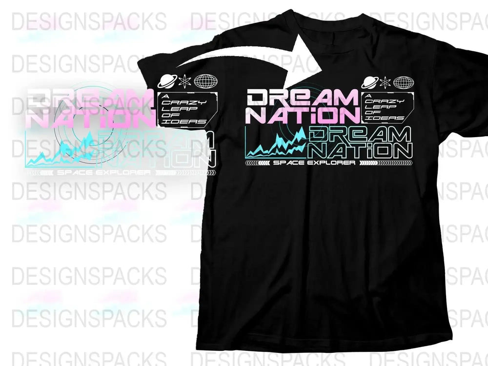 Dream Nation Space Explorer Leap of Ideas Png Digital Download