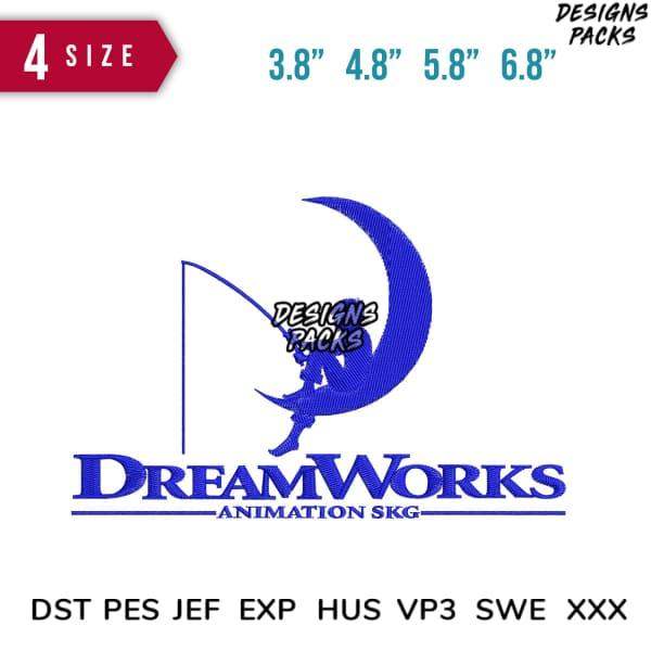 DreamWorks Animation embroidery design in 4 sizes, compatible with DST PES JEF formats for instant download
