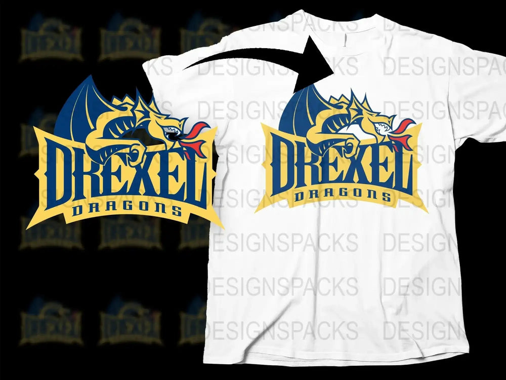 Drexel Dragons College Football Png Digital Download