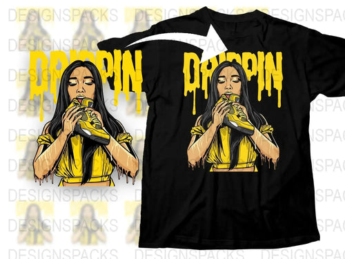 Drippin Graphic Png Digital Download Featuring Yellow Design Art