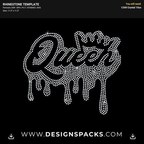 Dripping Queen Crown Rhinestone Digital Template