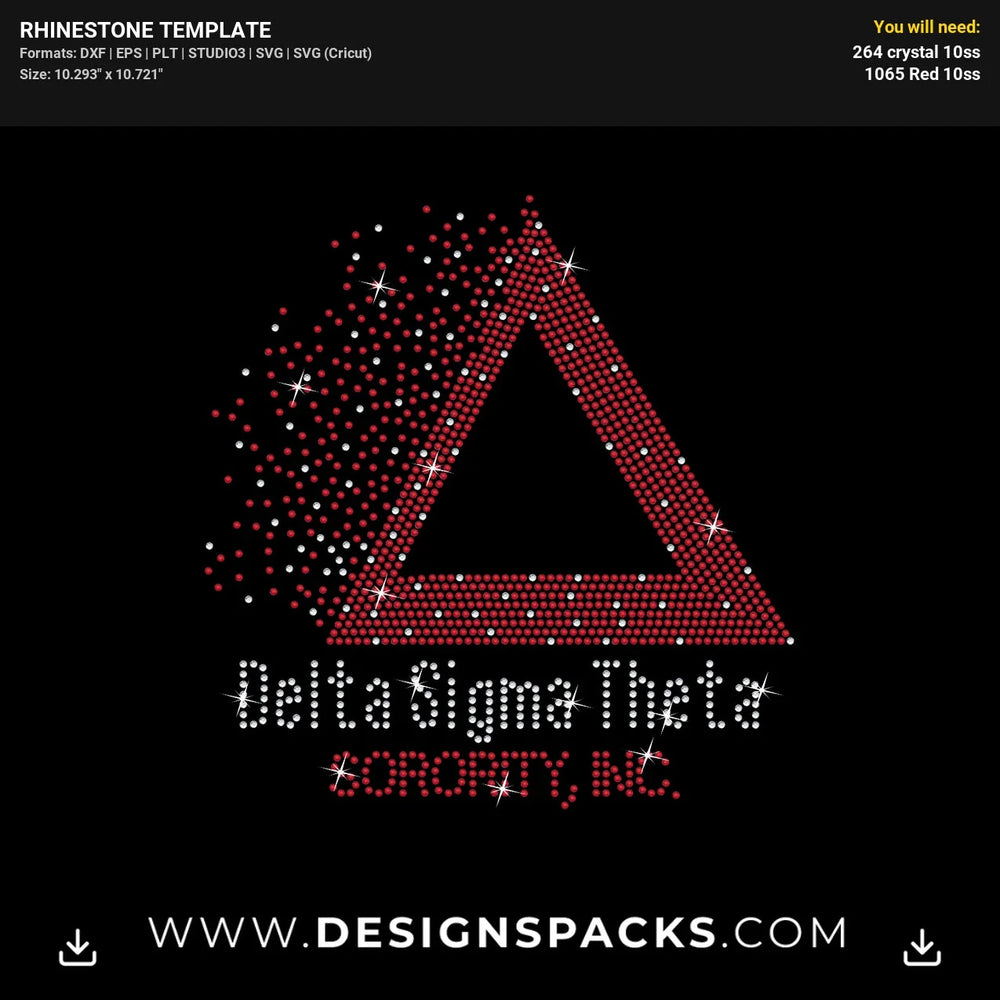 Dst Sorority Inc Rhinestone Digital Template