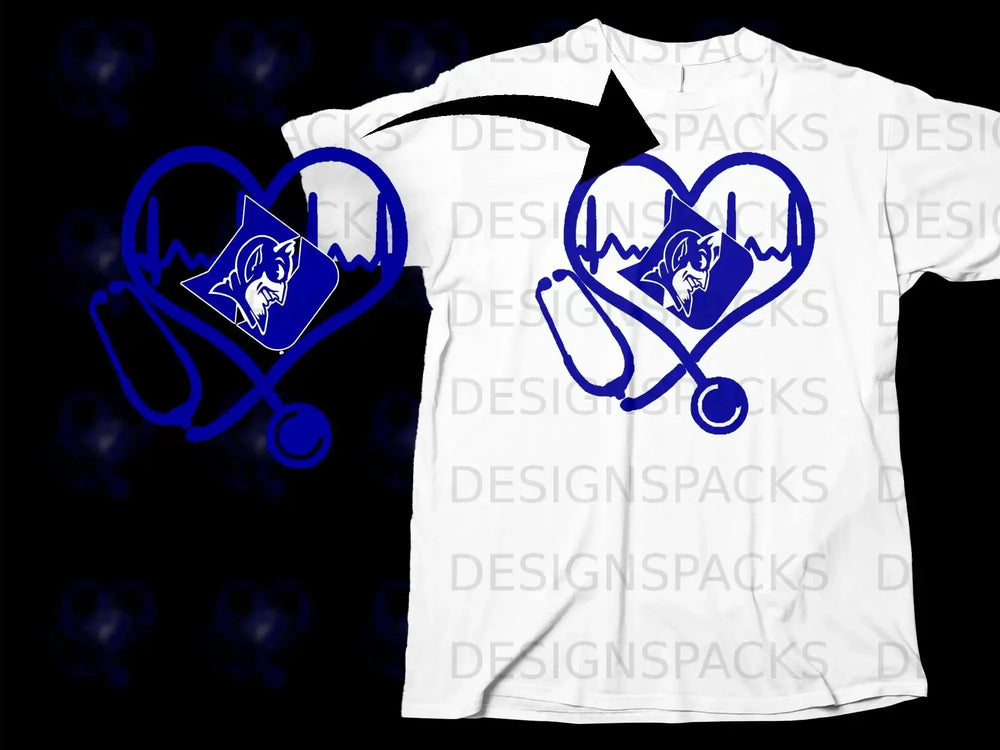 Duke Blue Devils Heartbeat Stethoscope Design Shirt