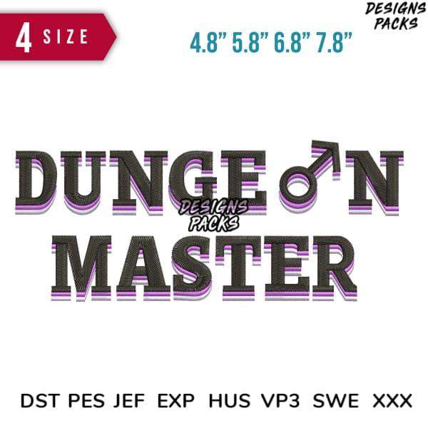 Dungeon Master embroidery design in 4 sizes, available in DST PES JEF formats for instant download