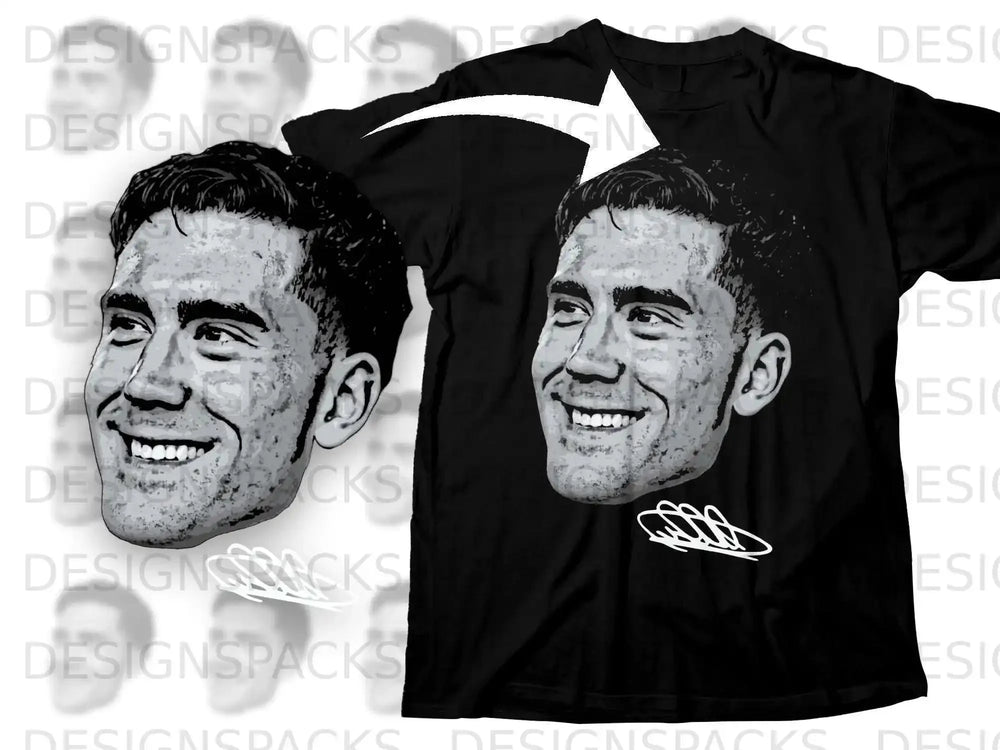 Smiling Face Graphic T-Shirt with Signature Design