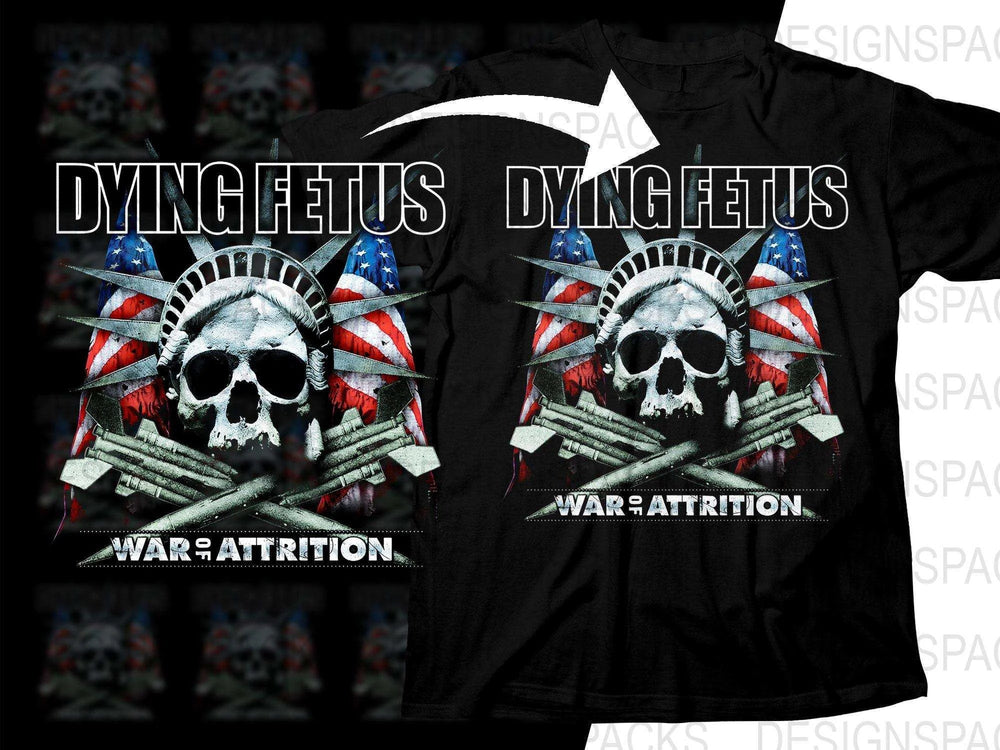 Dying Fetus War Of Attrition Album Cover Rock Band Design Png Halftone Digital Download