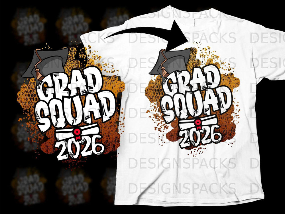 Grad Squad 2026 graphic with graduation cap and diploma.