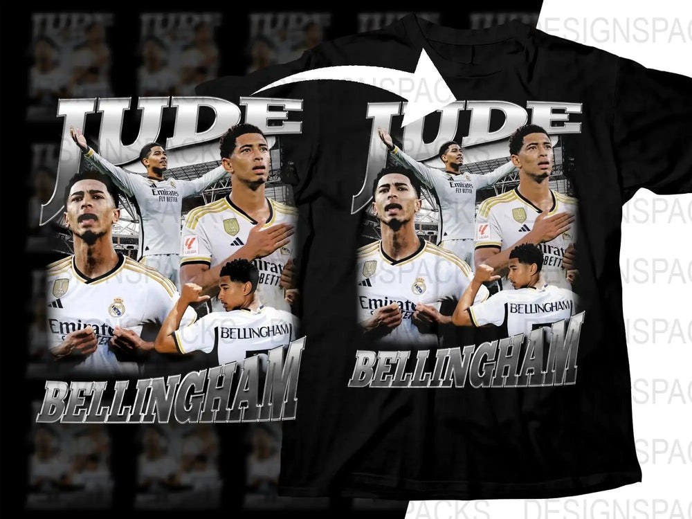 Dynamic Graphic Jude Bellingham Fan Art Soccer Png Digital Download