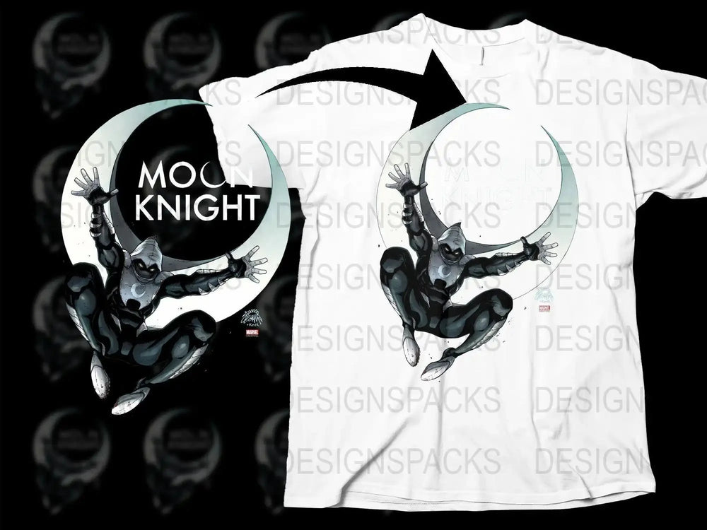 Dynamic Moon Knight Graphic Png Digital Download