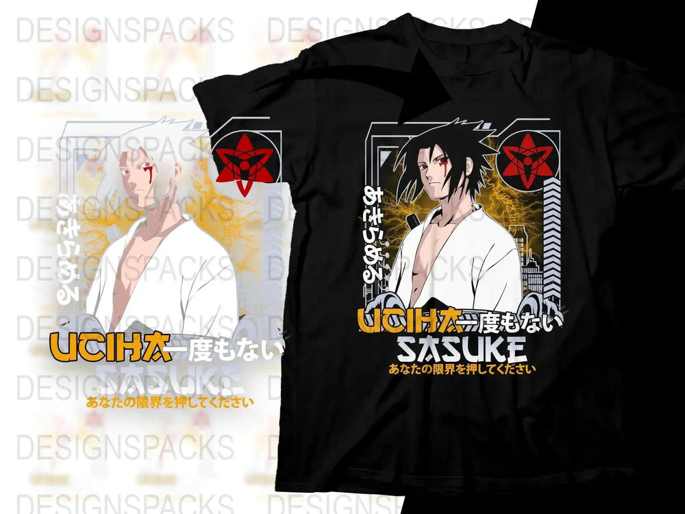 Dynamic Sasuke Anime Art Exclusive Graphic Png Digital Download