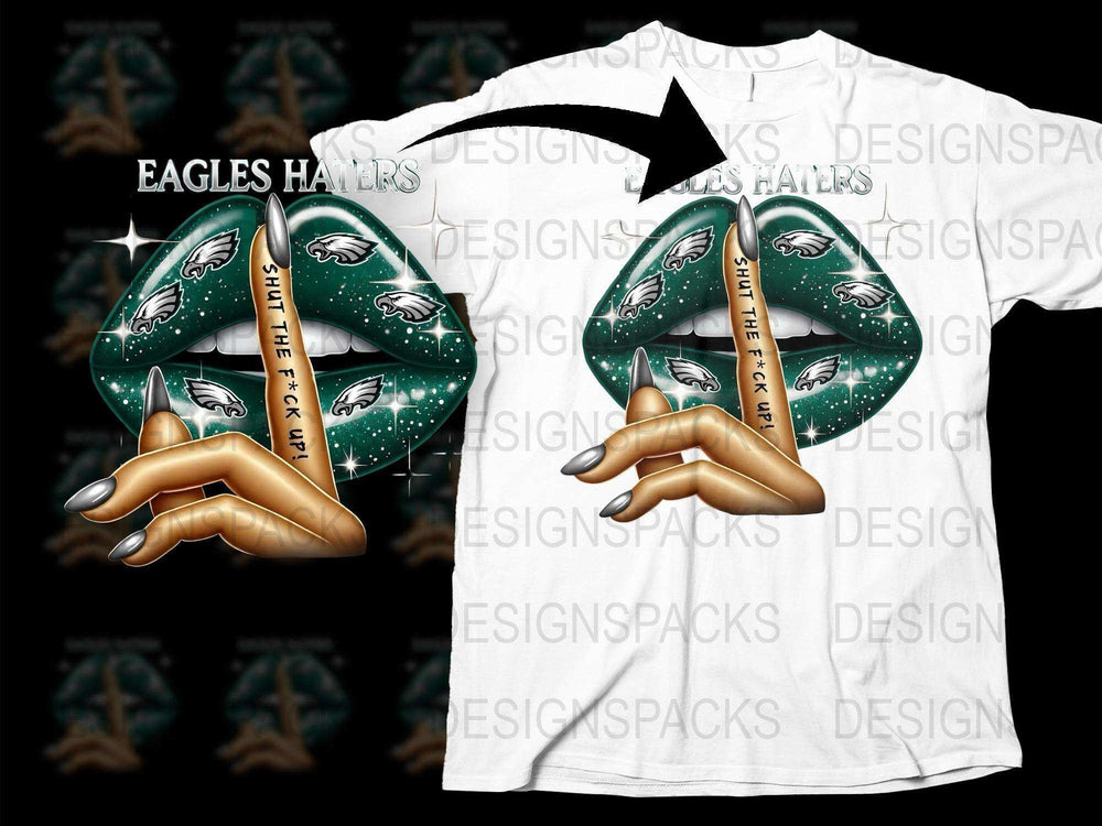 Eagles Fans T-Shirt, Unique Hand Gesture Design, White Graphic Tee, Sports Team Support Shirt