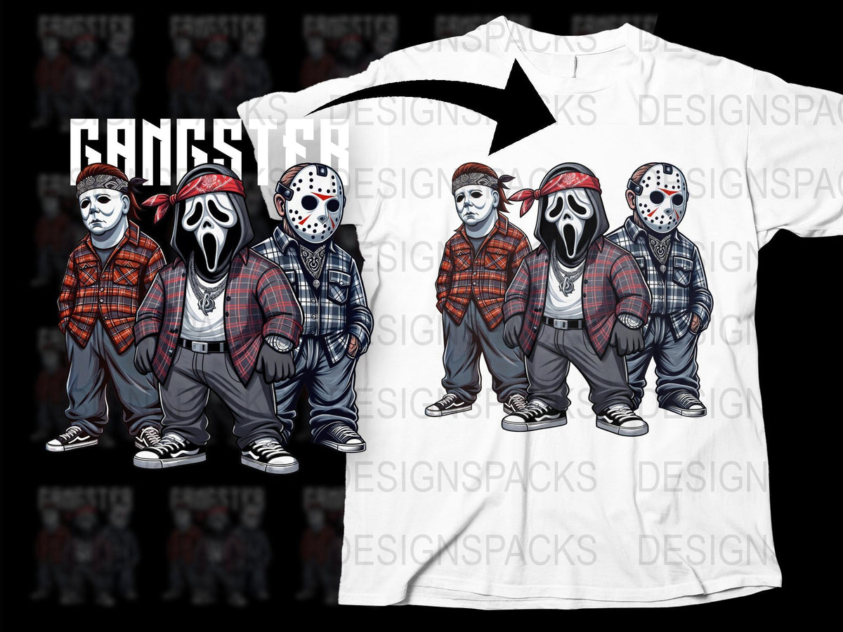 Gangster Dogs T-Shirt, Cool Urban Animal Print, Streetwear Style, Trendy Graphic Tee, Unisex Clothing