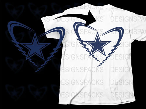 White Graphic T-Shirt with Blue Star and Lightning Design, Casual Sporty Tee, Unisex Fashion