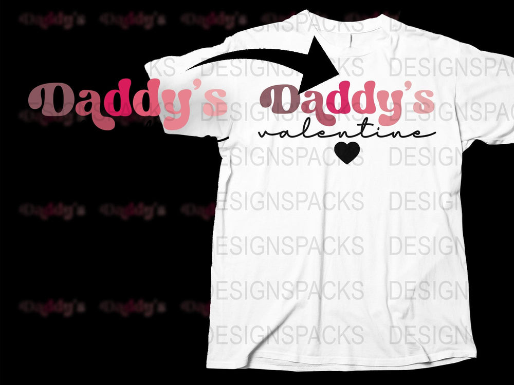 Daddy's Valentine T-Shirt, Cute Heart Graphic Tee, Men's Valentine's Day Gift, Trendy Father's Day Shirt