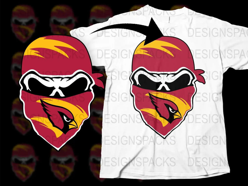 Unique Pirate Fox Graphic T-Shirt, Bold Red and Yellow Design, Unisex Adult Clothing