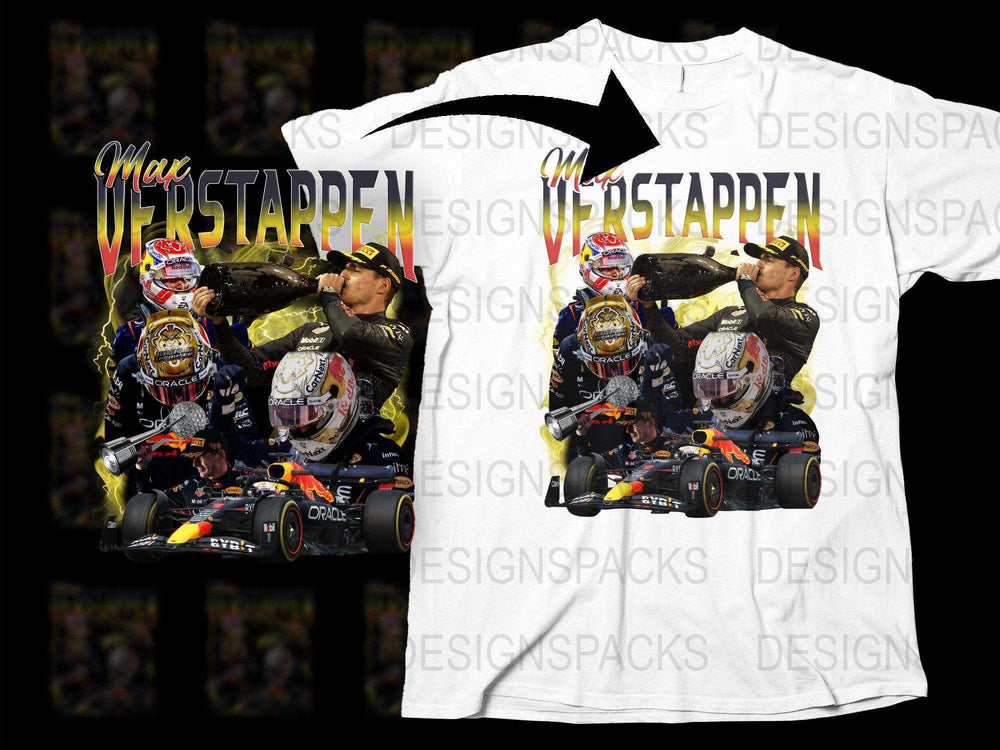 Max Verstappen Graphic T-Shirt, F1 Racing Champion Design, High-Quality Casual Sportswear Tee, Motorsport Fan Apparel