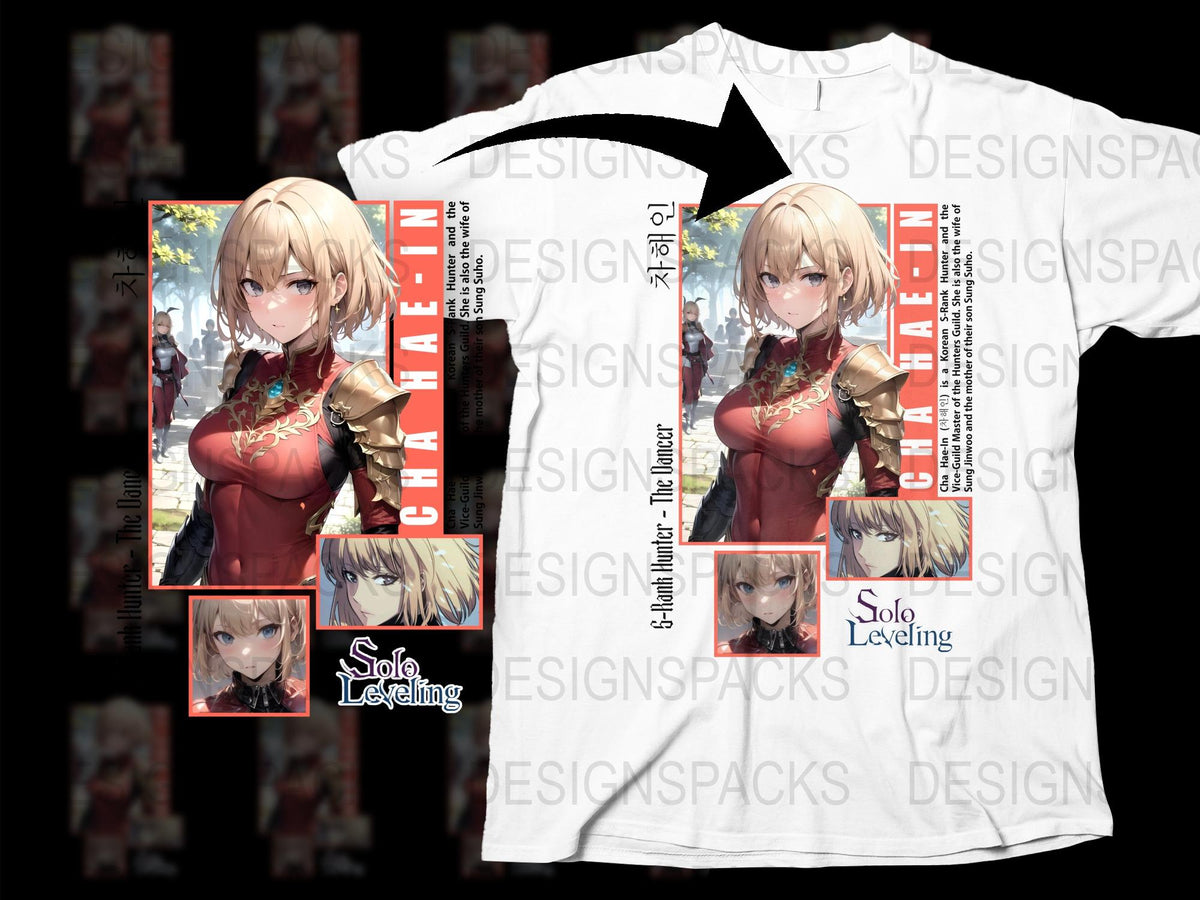 Solo Leveling Cha Hae-In Anime T-Shirt, Korean Webtoon Inspired Graphic Tee, Unisex Manga Shirt, Casual Otaku Apparel, Gift Idea